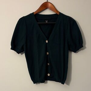 Vero Moda Dark Green Button-Down Blouse